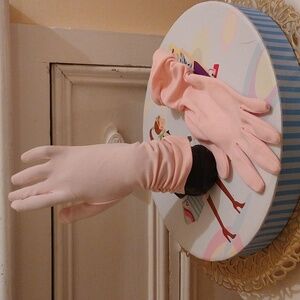 Vintage pink nylon gloves